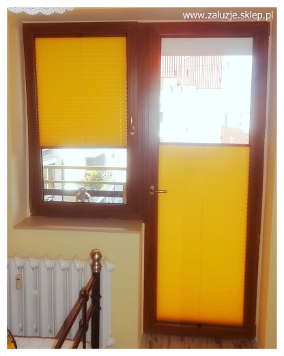 Plisy okienne w żółtym kolorze